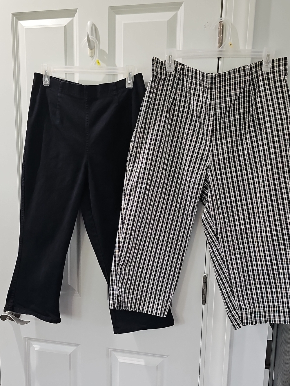 Bundle Of 2 White Stag Black and Black & White Plaid Cropped Pants